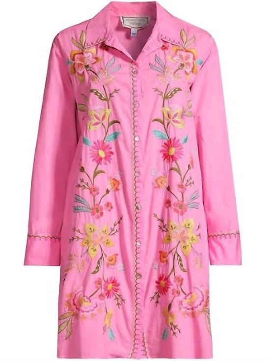 Johnny Was Dresses & Skirts - Johnny Was Camellia Floral Embroidered 100% Cotton Tunic Dress